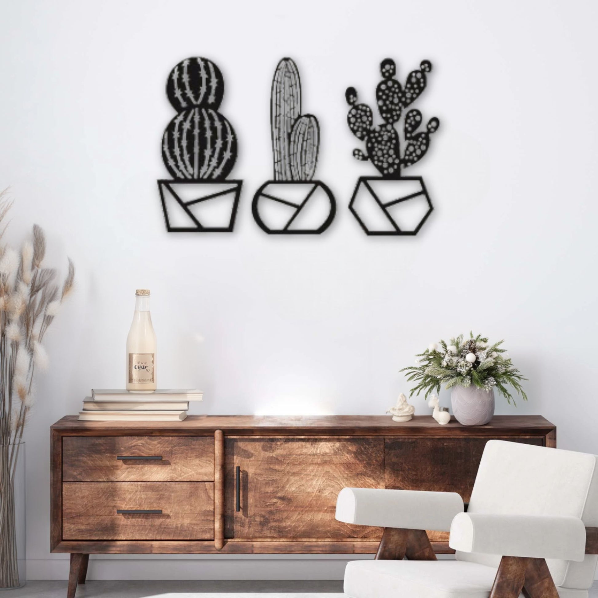 Décoration murale métal Cactus - Lot de 3