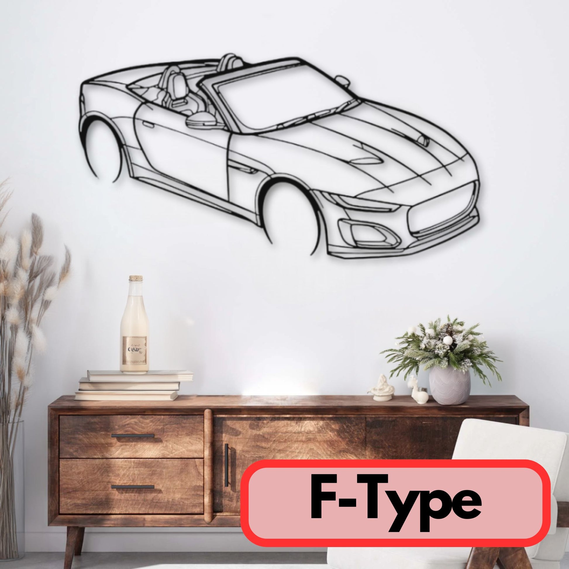 Décoration murale métal F-Type Vue de dessus