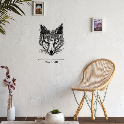 petite décoration murale en métal tête renard